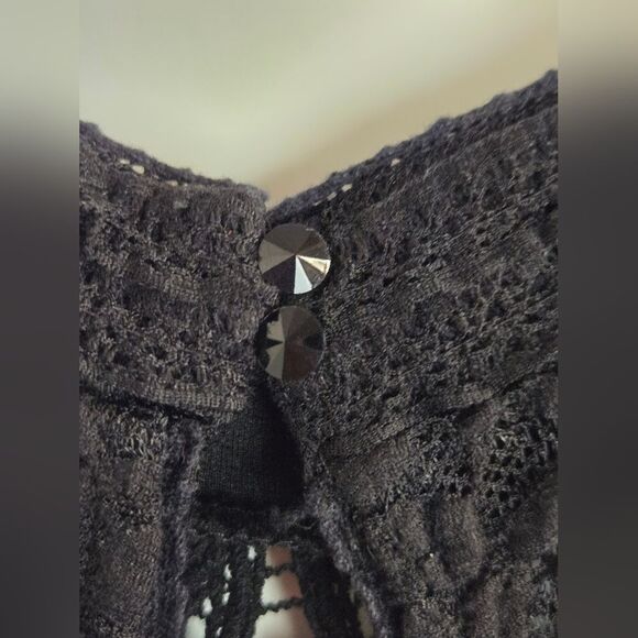 Kimchi Blue Lace Romper w Cap Sleeves Sz S Black - Picture 7 of 14